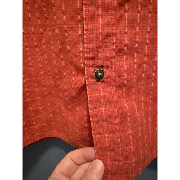 Marmot Men's L Orange Plaid Short Sleeve Button-Up Shirt Casual - Picture 3 of 13